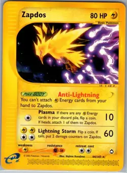 Zapdos 44/147 Non Holo Aquapolis - Pokemon Card - NM - Image 1