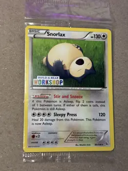Build a Bear Pokemon Card Snorlax Promo Trading Card 80/106 TCG SEALED STAMPED - Image 1