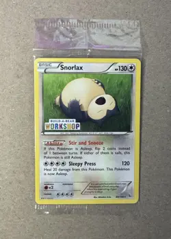 Build a Bear Pokemon Card Snorlax Promo Trading Card 80/106 TCG SEALED STAMPED - Image 2