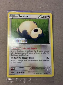 Build a Bear Pokemon Card Snorlax Promo Trading Card 80/106 TCG SEALED STAMPED - Image 4