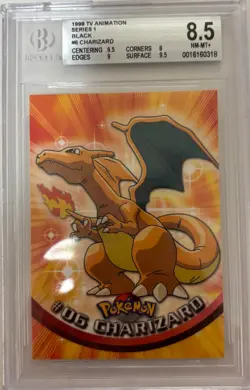 BGS 8.5 Charizard #06 1999 TV Animation Series 1 Pokemon Card - Image 1