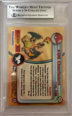 BGS 8.5 Charizard #06 1999 TV Animation Series 1 Pokemon Card - Image 2