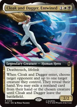 Cloak and Dagger, Entwined Extended Art Marvel Super Heroes NM MTG - Image 1
