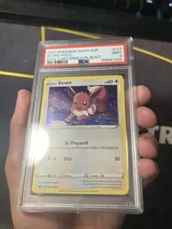 2021 POKEMON SWSH BLACK STAR PROMO🌀SWIRL🌀SWSH127 EEVEE-HOLO PSA 9 - Image 5
