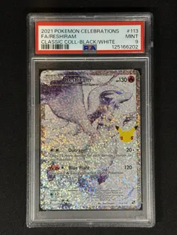 PSA 9 2021 Pokemon Celebrations Fa Reshiram Classic Collection Black White #113 - Image 1