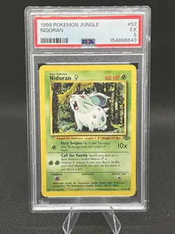 1999 Pokemon Jungle Nidoran #57 PSA 5 EX - Image 1