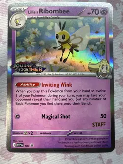 Lillie's Ribombee SVP 183 Pokemon Journey Together Prerelease STAFF Promo NM - Image 1