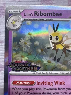 Lillie's Ribombee SVP 183 Pokemon Journey Together Prerelease STAFF Promo NM - Image 2