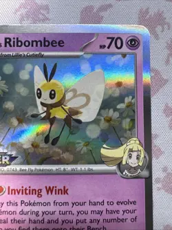 Lillie's Ribombee SVP 183 Pokemon Journey Together Prerelease STAFF Promo NM - Image 5