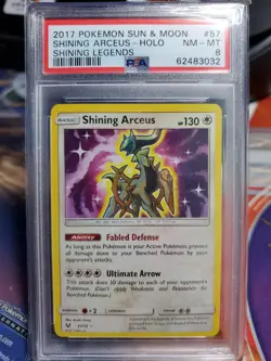 PSA 8 NM-MT SHINING ARCEUS HOLO #57 SHINING LEGENDS 2017 POKEMON TCG - Image 1