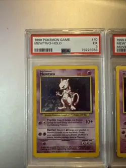 1999 POKEMON GAME MOVIE PROMO #3 MEWTWO PSA 5 & Base Set Mewtwo Psa 5 - Image 2