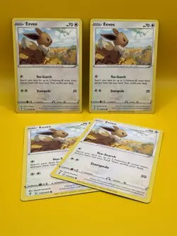 ⚡4x Eevee 125/203 Pokemon TCG Evolving Skies NM Playset Common Lot - Image 1