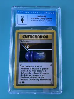 Pokemon Defender Base Set 1st Edition 80/102 Shadowless Uncommon CGC 9 SPANISH - Image 1