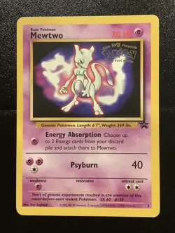 Pokemon Mewtwo Black Star Movie Promo 3/53 WOTC Vintage 1999 - Image 1