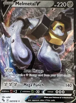 Melmetal V 047/078 Holo V Rare Pokemon GO Pokemon Near Mint - Image 1