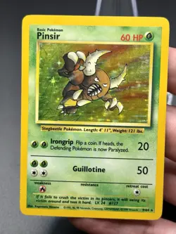 Pokemon TCG Pinsir NO SYMBOL ERROR Holo Rare Jungle 9/64 MP/LP Vintage WOTC - Image 1