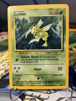 Scyther 10/64 Holo No Symbol Error Pokemon Jungle MP - Image 1
