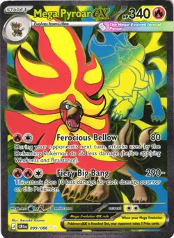MEGA PYROAR EX 099/086 ULTRA RARE CHAOS RISING POKEMON HOLO NEAR MINT - Image 2
