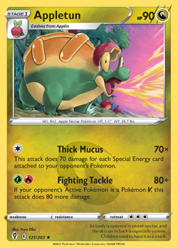Pokemon TCG Appletun 121/203 Evolving Skies Regular - Image 1