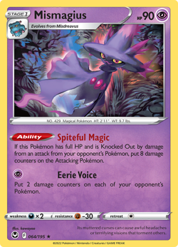 Pokemon TCG Mismagius 064/195 Silver Tempest Regular - Image 1