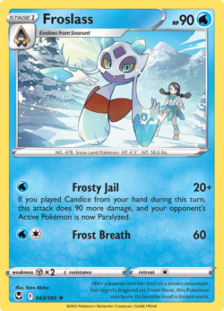 Pokemon TCG Froslass 043/195 Silver Tempest Regular - Image 1
