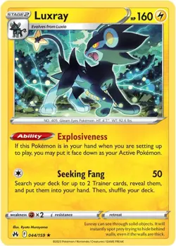 Pokemon TCG Luxray 044/159 Crown Zenith Regular - Image 1