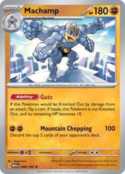 4x Pokemon TCG Machamp 068/165 Scarlet & Violet: 151 Holo Rare Playset - Image 1