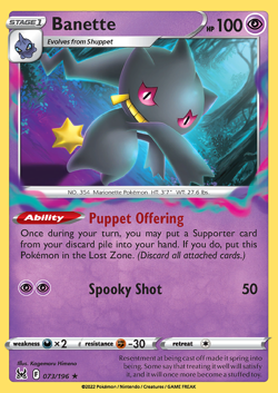 Pokemon TCG Banette 073/196 Lost Origin Regular - Image 1