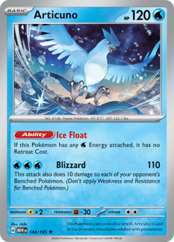 4x Pokemon TCG Articuno 144/165 Scarlet & Violet: 151 Holo Rare Playset - Image 1