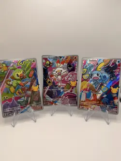 Pokemon First Partner Illustration Series 2 Promo Set Grookey Scorbunny Sobble - Image 1
