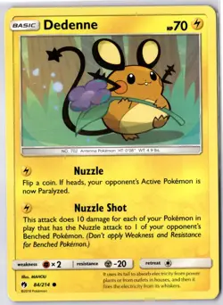 Dedenne 84/214 Lost Thunder LP Regular Common Pokemon Card - Image 1