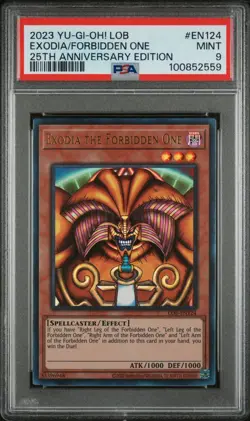 Yu-Gi-Oh! PSA 9 Exodia The Forbidden One LOB-EN124 Legend of Blue Eyes 25th - Image 1
