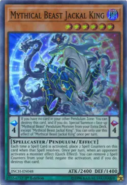 *** MYTHICAL BEAST JACKAL KING *** SUPER RARE MINT/NM INCH-EN048 YUGIOH! - Image 1