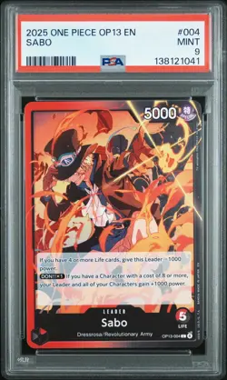 ONE PIECE JAPANESE JP CARRYING ON HIS WILL OP13-004 SABO PSA 10 - Image 1