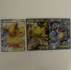 Pokemon TCG XY Holo EX 3-Card Lot: Flareon EX, Pikachu EX, Blastoise EX - Image 1