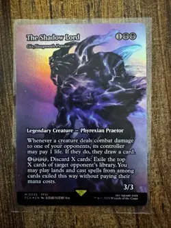 MTG FINALY FANTASY THE SHADOW LORD BORDERLESS FOIL GIX, YAWGMOTH PRAETOR 0035 - Image 1