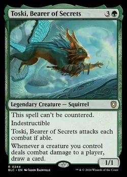 Toski, Bearer of Secrets Magic mtg NM-Mint, English Commander Bloomburrow x1 - Image 1