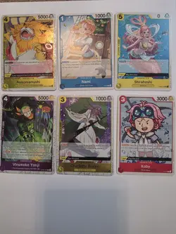 Bandai One Piece Card Game OP01-OP05 Foil Lot 17 Alt Art Luffy Mihawk - Image 3