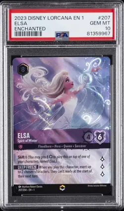 2023 DISNEY LORCANA EN 1-THE FIRST CHAPTER #207 ELSA - SPIRIT OF WINTER PSA 10 - Image 1
