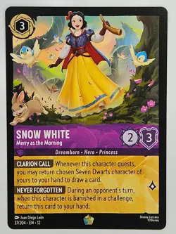 Lorcana - 37/204 Snow White - Merry as the Morning - Legendary - Image 1