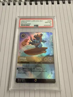 Lorcana Stitch Carefree Surfer Enchanted First Chapter Psa 10. Offers welcome - Image 3