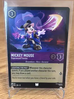 Mickey Mouse - Experienced Traveler 52/204 Wilds Unknown Lorcana Cold Foil NM - Image 1