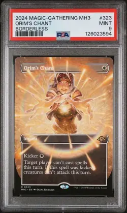 PSA 9 MTG: Borderless Orim's Chant #323 - Modern Horizons 3 - Image 1