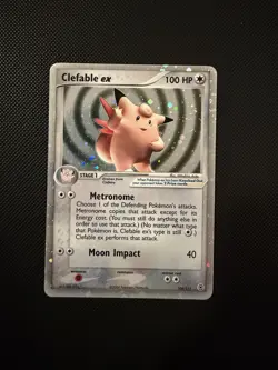 Clefable ex 106/112 EX FireRed LeafGreen 2004 Holo Pokemon Card TCG NM SWIRL - Image 1