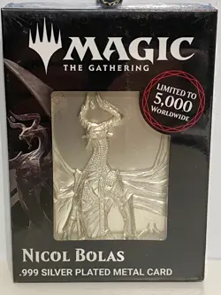 Magic The Gathering Nicol Bolas Silver Plated Metal Card Limited Edition of 5000 - Image 1
