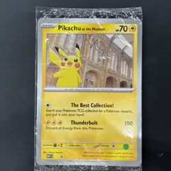 X2 Natural History Museum Pikachu Oversized Promo Pokemon Card NM Sealed - Image 4