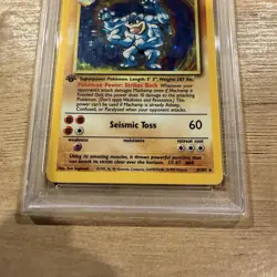 1999 Pokemon Machamp Base Set 1st Edition Holo #8 Card PSA 8 NM-MT - Image 3