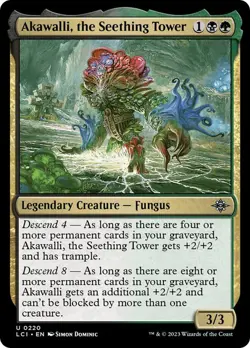 Akawalli, the Seething Tower 220 LCI MTG Uncommon Fungus Gold Descend Foil EN - Image 1