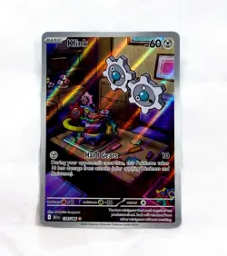 Pokemon TCG Klink 139/086 Black Bolt Illustration Rare FULL ART Holo NM - Image 3