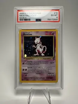 Vintage WOTC Pokemon Base Set 2 Mewtwo Holo Rare #10/130 English PSA 6 🌀SWIRL - Image 1